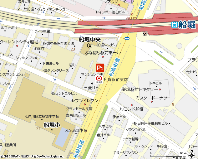 船堀駅前支店付近の地図